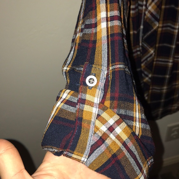 Navy Plaid Button Down - Picture 2 of 2